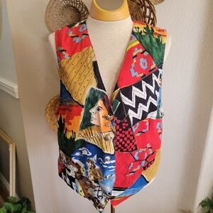 Vintage Circle T Vest Western SZ L